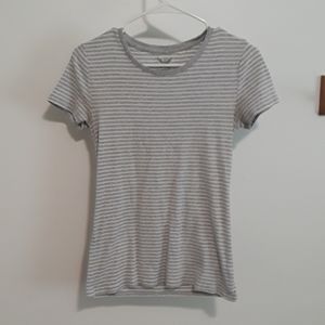 Gray & White striped top, Faded Glory, Size M